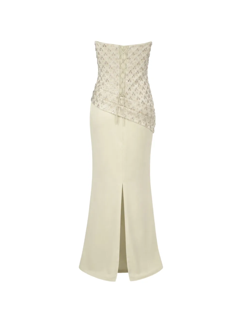 Nafsika Skourti Solene maxi-jurk verfraaid met kristallen Beige