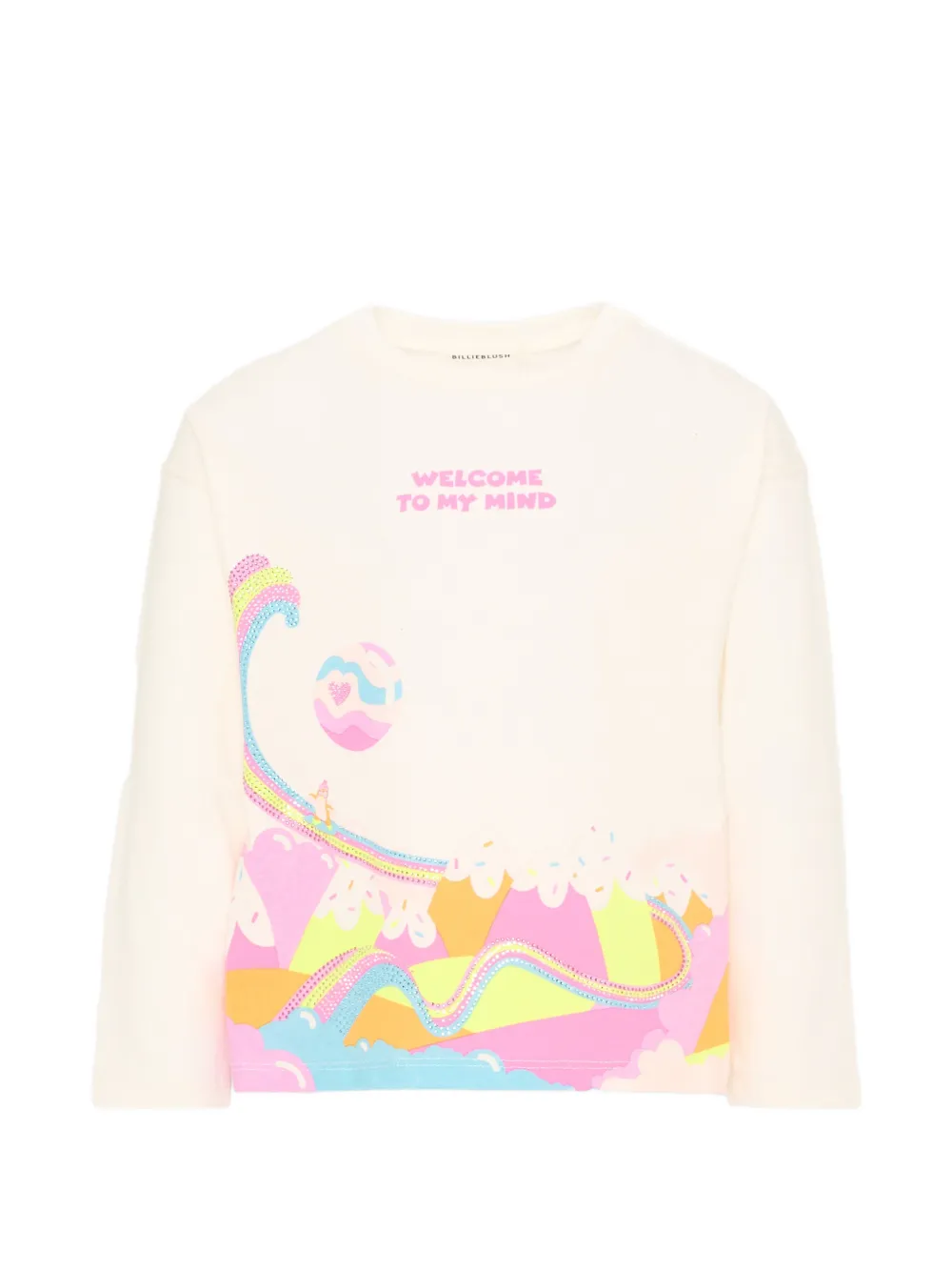 Billieblush graphic-print long-sleeve T-shirt - Toni neutri