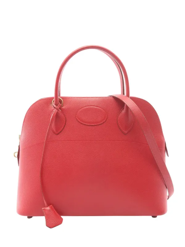 Hermès Pre-owned 1999 Courchevel Bolide 31 Satchel in Red