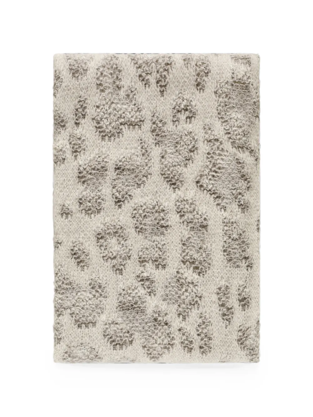 Avant Toi Gebreide sjaal met luipaard-print Beige