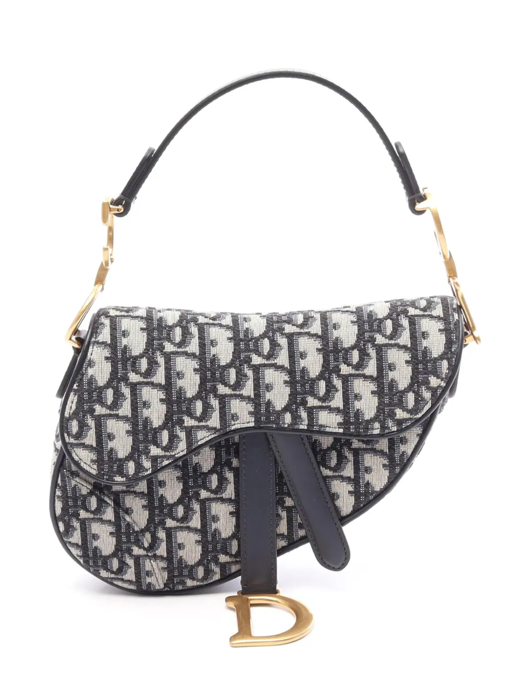 Christian Dior Pre-Owned 2000-2026 Mini Oblique Canvas Saddle Bag satchel - Blue