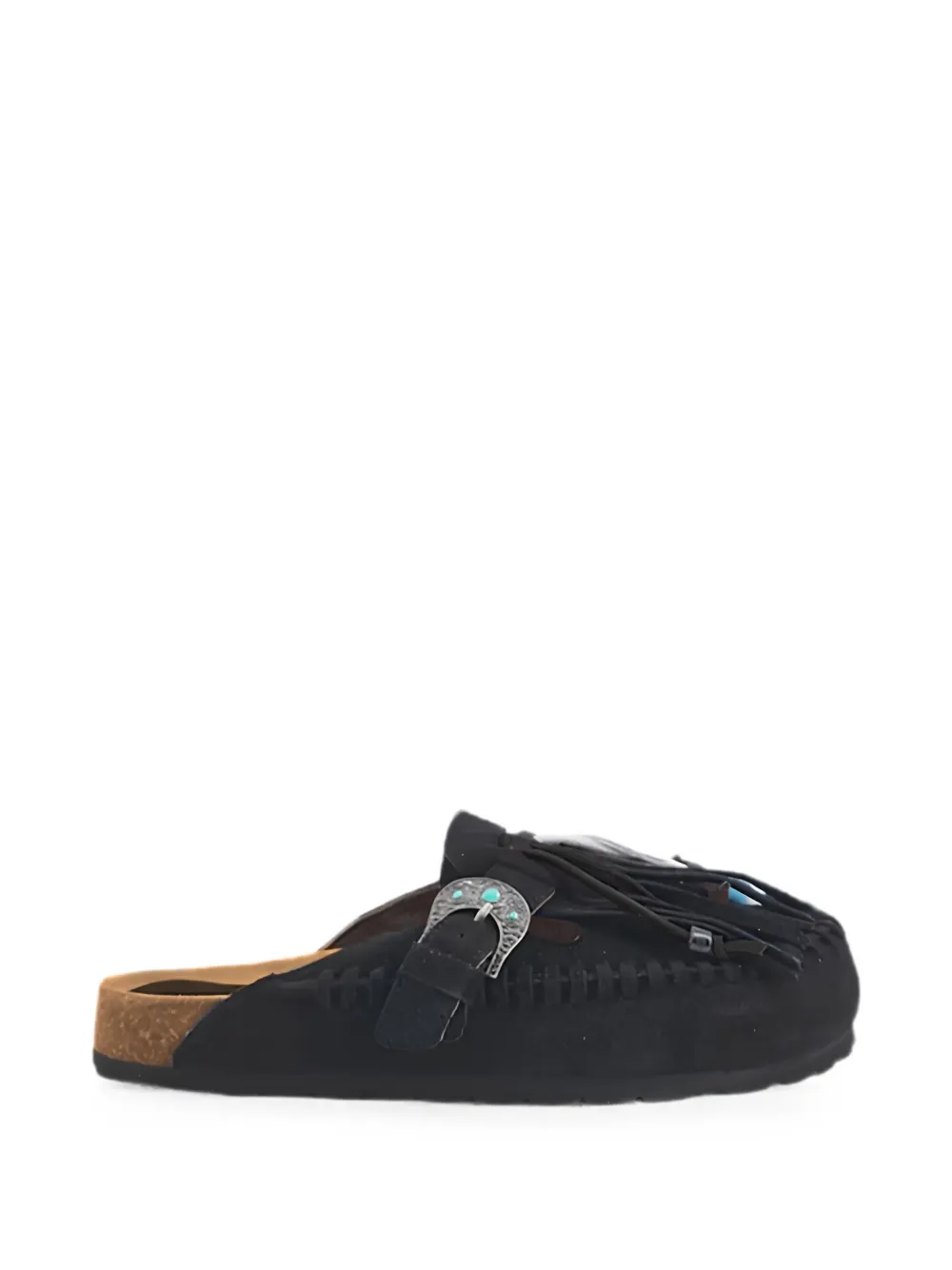 TAJI Caribe fringed slip-ons - Schwarz