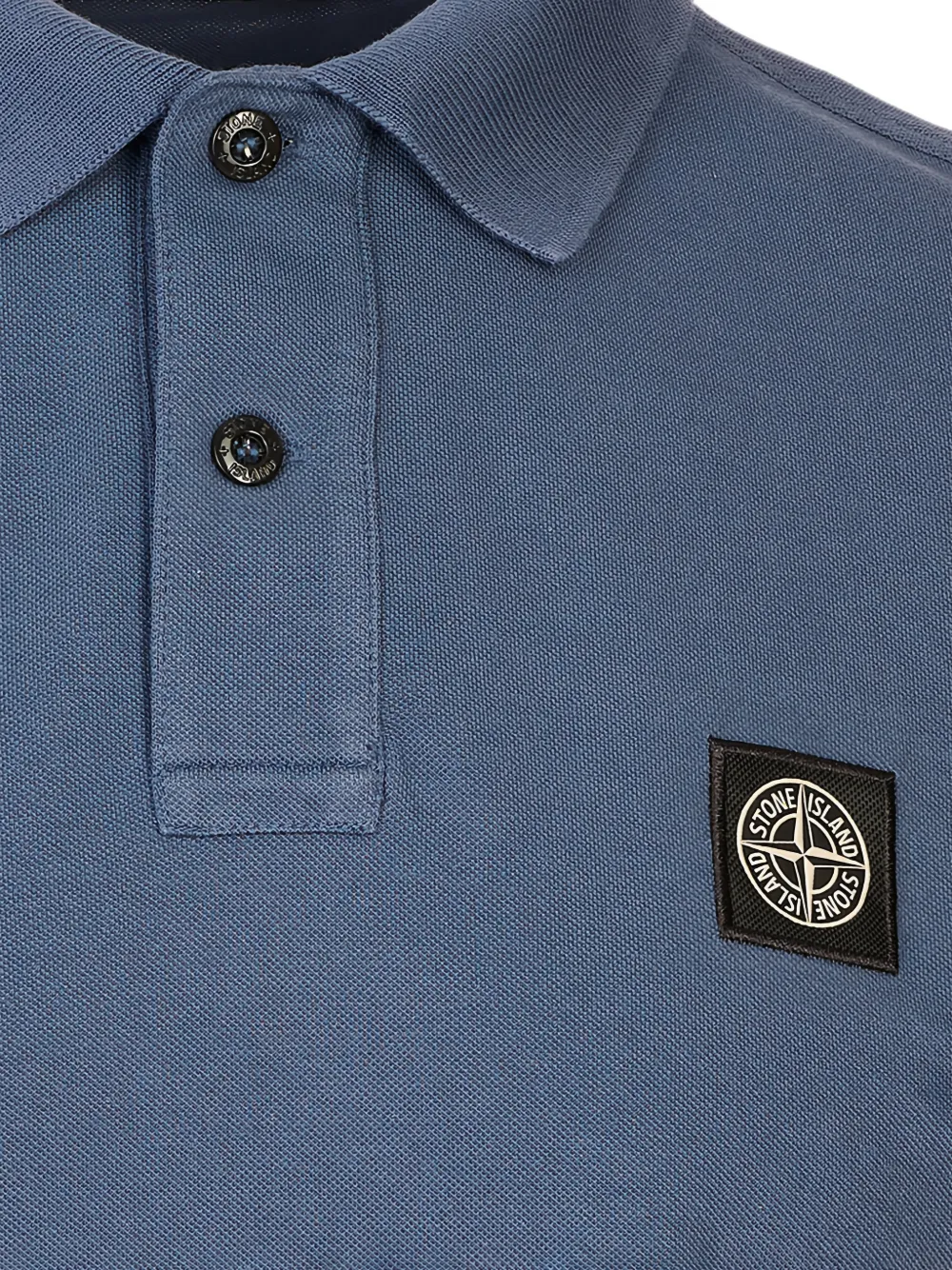 Stone Island logo-patch polo shirt Blauw