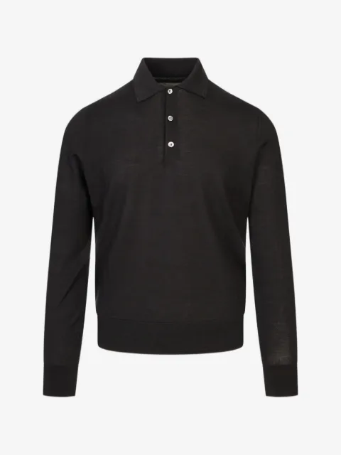 Canali Langärmeliges Poloshirt