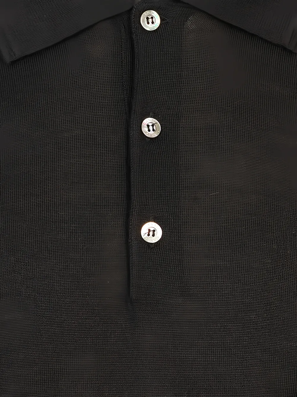 Canali Poloshirt met lange mouwen Zwart