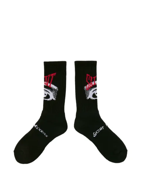 SAINT MXXXXXX eye-motif ribbed socks