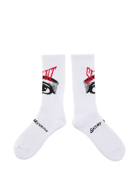 SAINT MXXXXXX calcetines de canalé con motivo de ojo