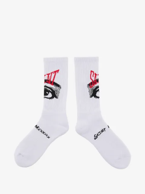 SAINT MXXXXXX calcetines de canalé con motivo de ojo