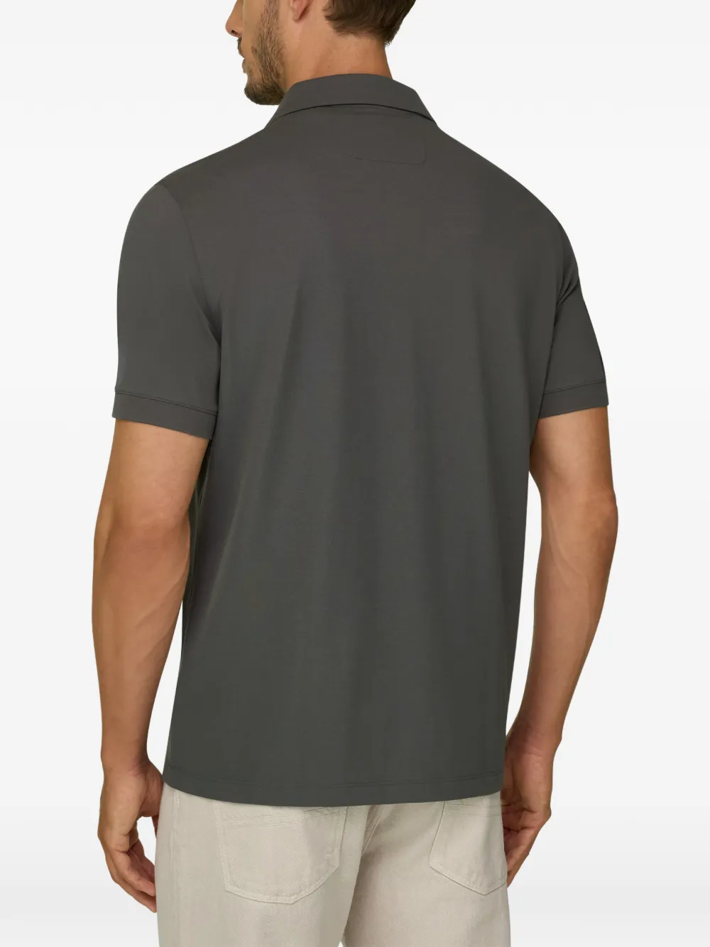 Boggi Milano Poloshirt van stretch-katoenen blend met piqué-effect Grijs