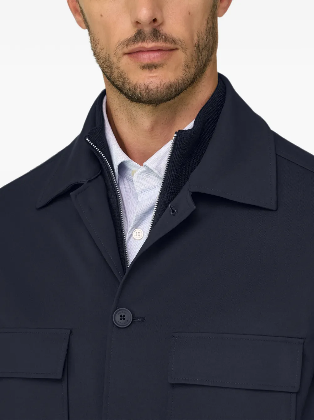 Boggi Milano Nylon stretch B Tech shirtjack Blauw
