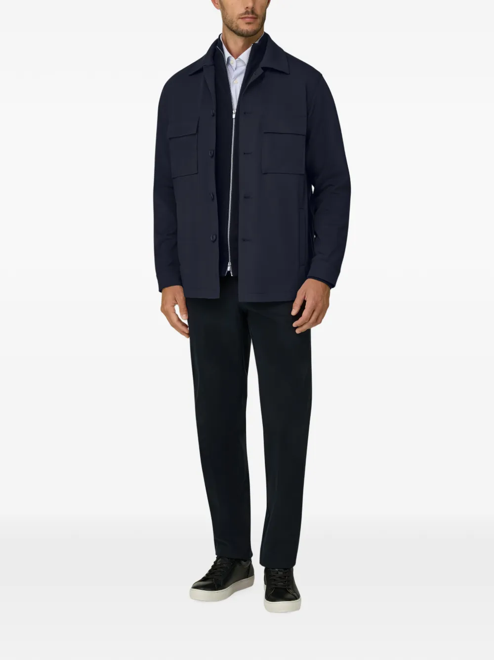 Boggi Milano Nylon stretch B Tech shirtjack Blauw