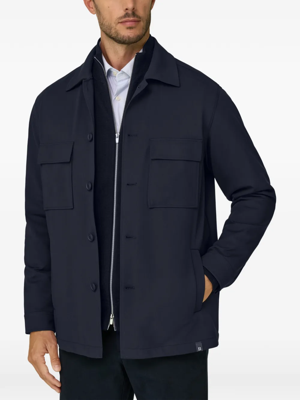 Boggi Milano Nylon stretch B Tech shirtjack Blauw