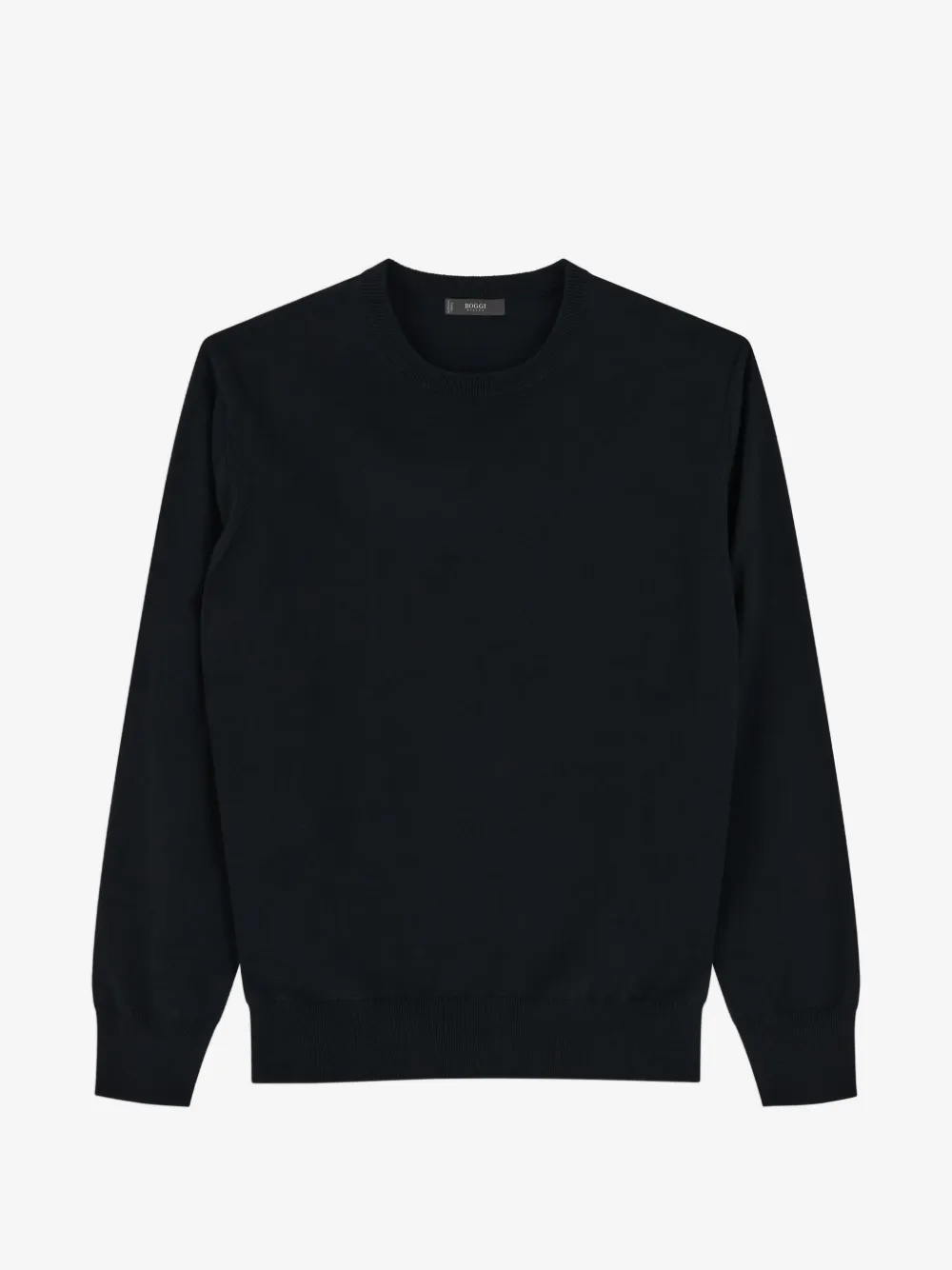 Boggi Milano 엑스트라파인 메리노 울 크루 넥 스웨터 | 블랙 | Image 1