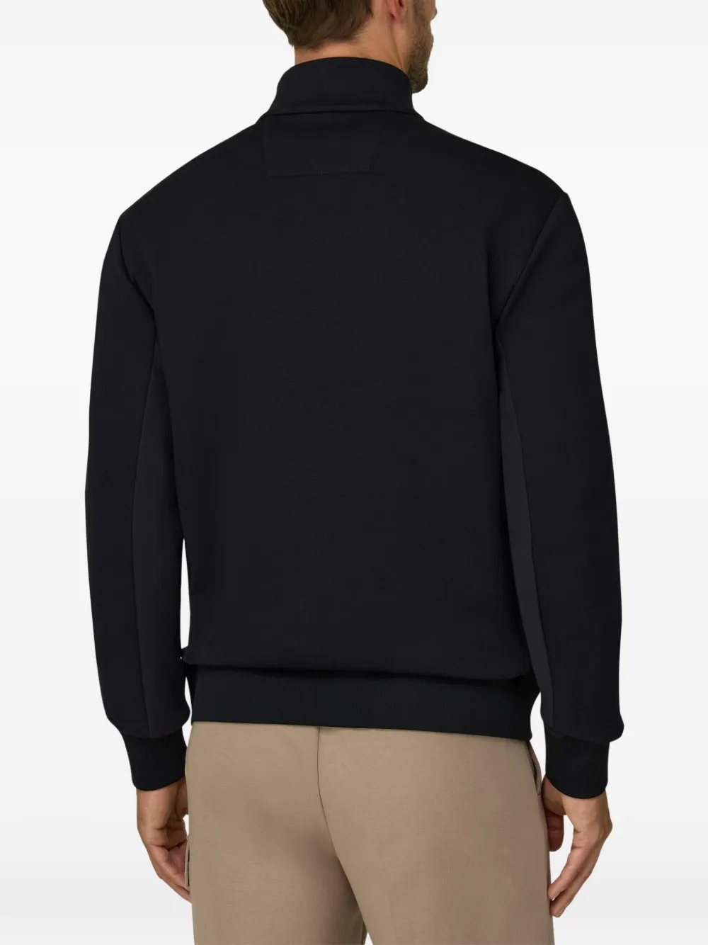 Boggi Milano Scuba B Tech sweater van katoenblend met rits Zwart