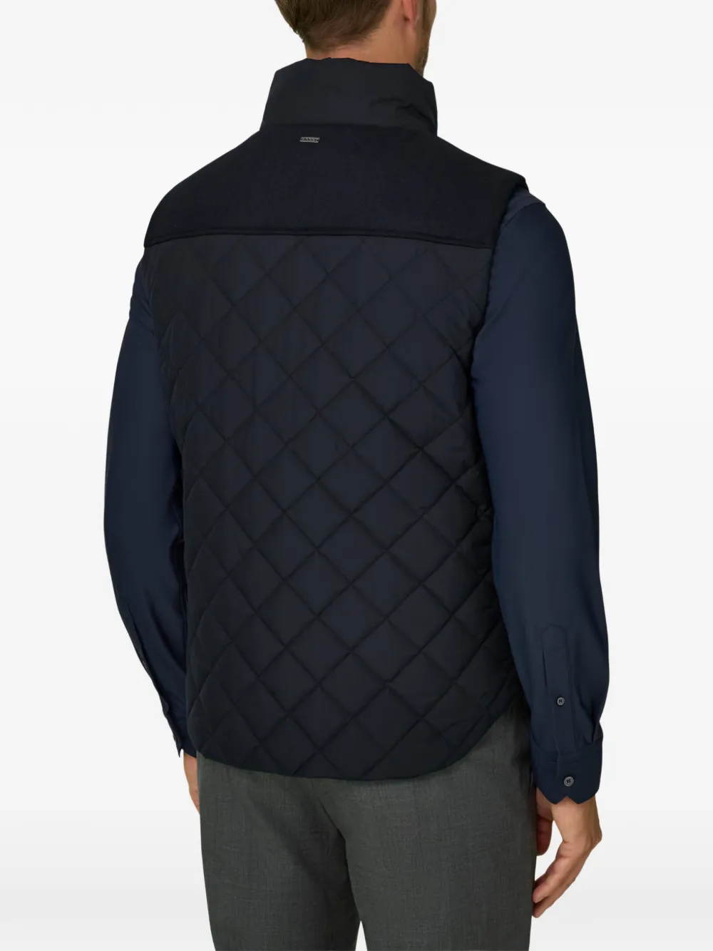 Boggi Milano Gewatteerde bodywarmer van technische stof Blauw