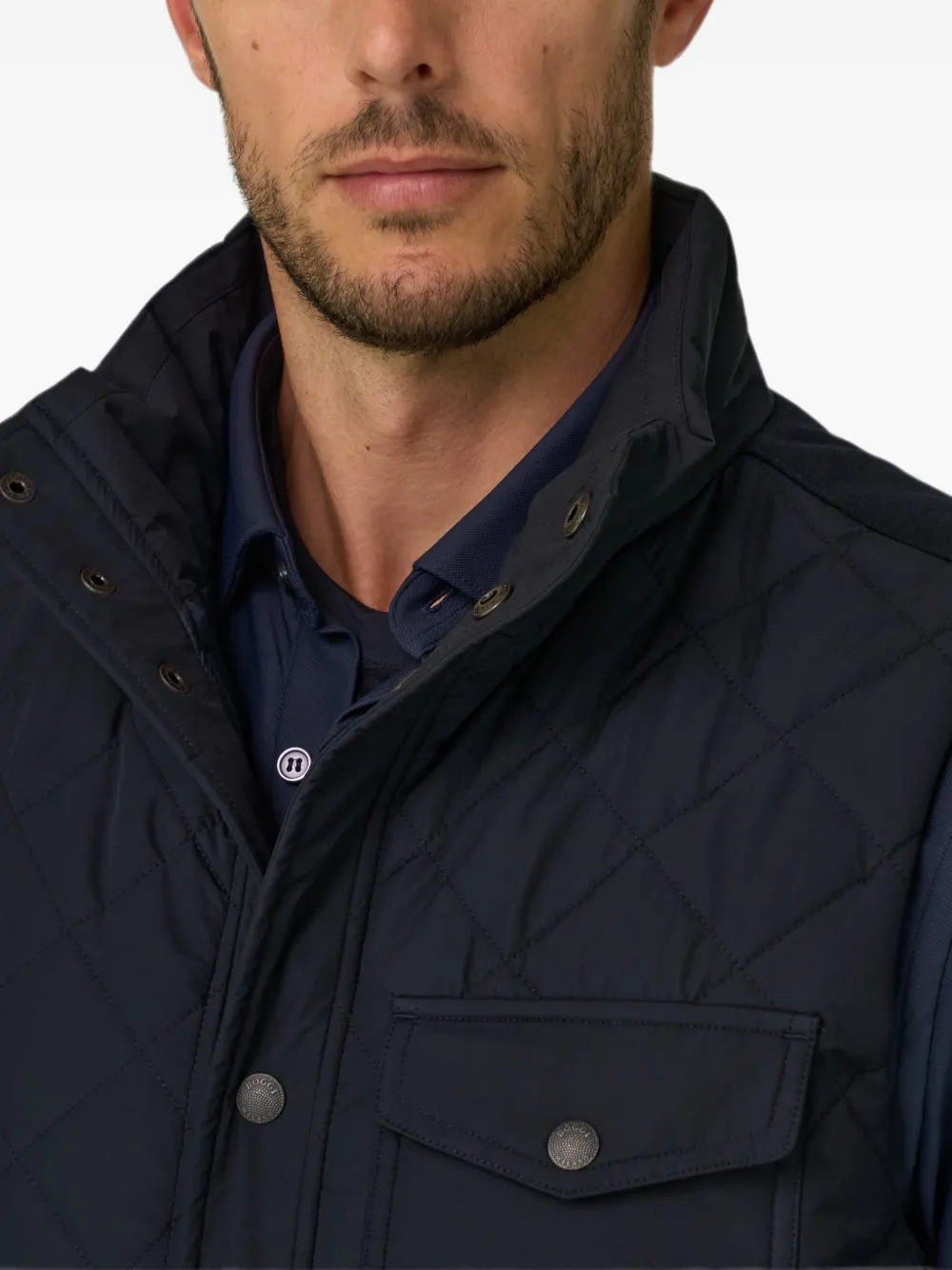 Boggi Milano Gewatteerde bodywarmer van technische stof Blauw