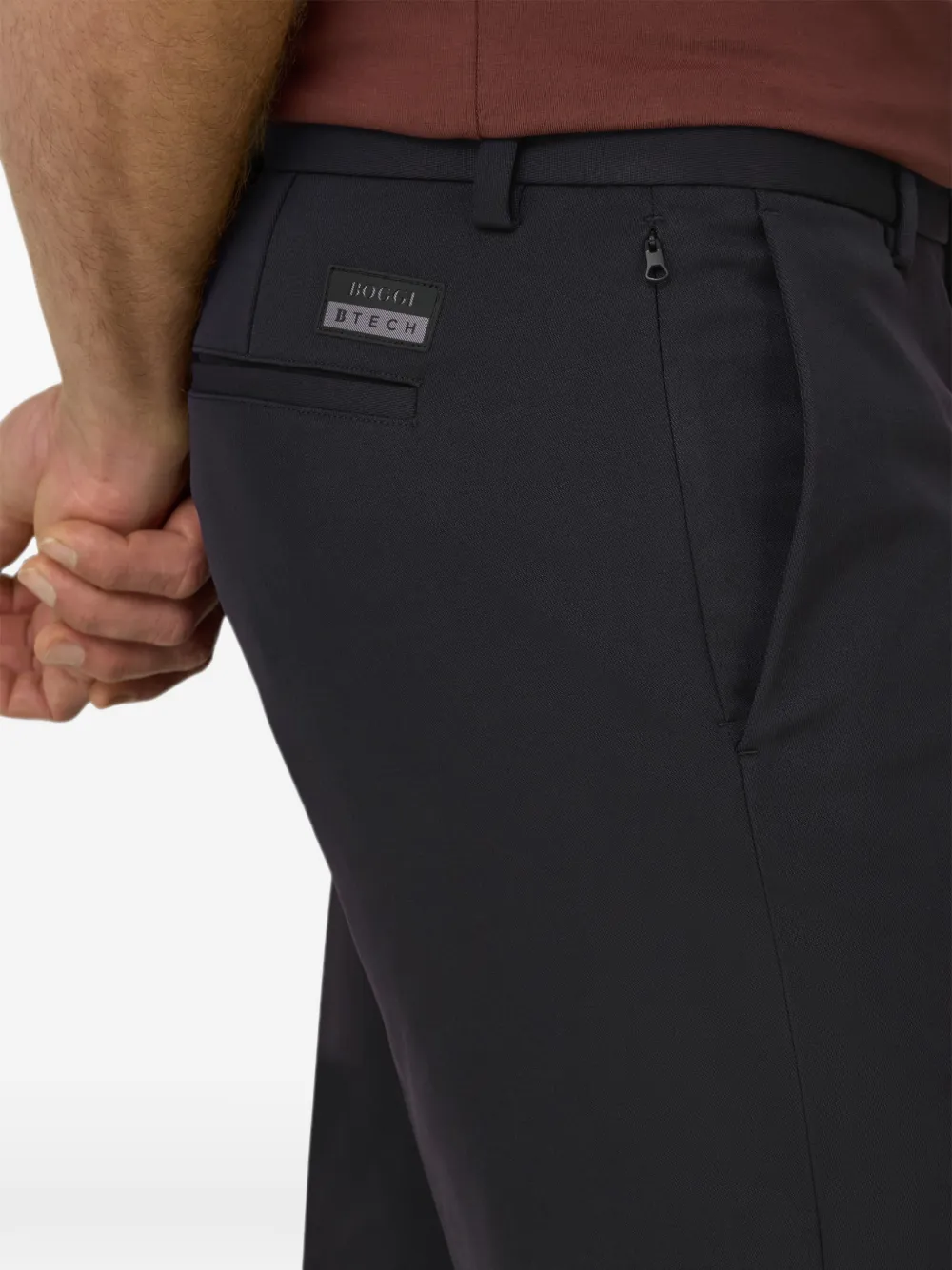 Boggi Milano B Tech broek van technische stof Zwart