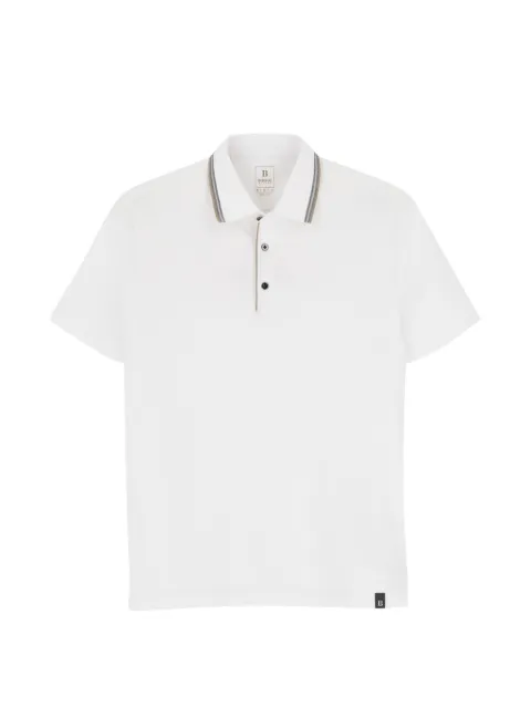Boggi Milano polo in stretch cotton blend piqué Cool Jade-Fresh