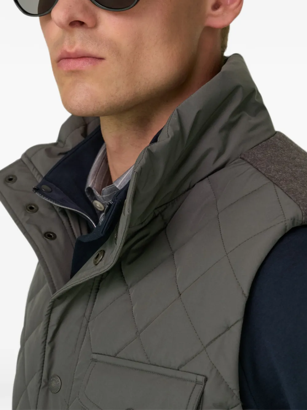 Boggi Milano Gewatteerde bodywarmer van technische stof Grijs