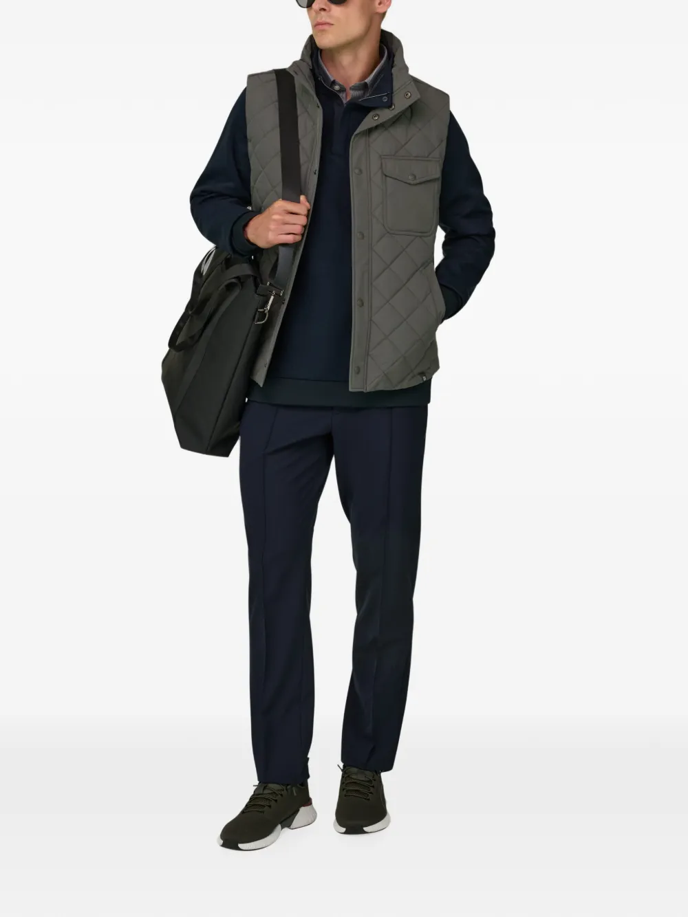 Boggi Milano Gewatteerde bodywarmer van technische stof Grijs