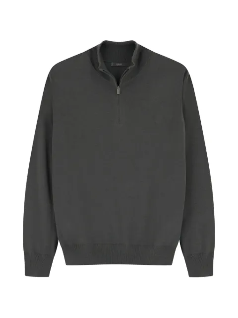 Boggi Milano quarter-zip jumper in extrafine merino wool