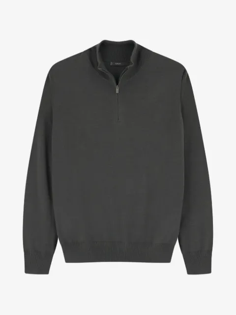 Boggi Milano quarter-zip jumper in extrafine merino wool