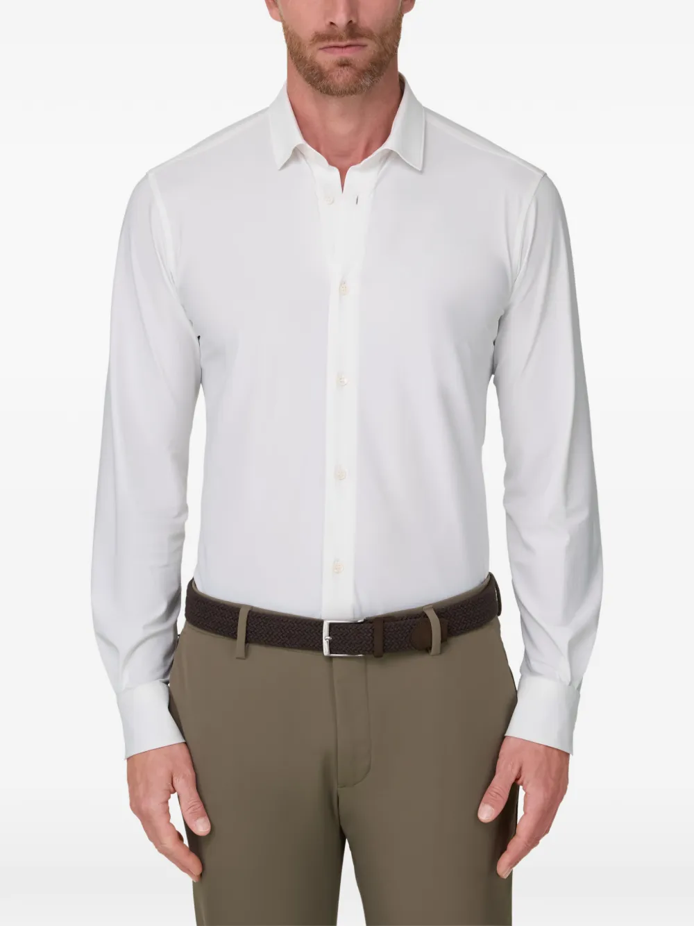 Boggi Milano Slim-fit overhemd met Tokyo-kraag Wit