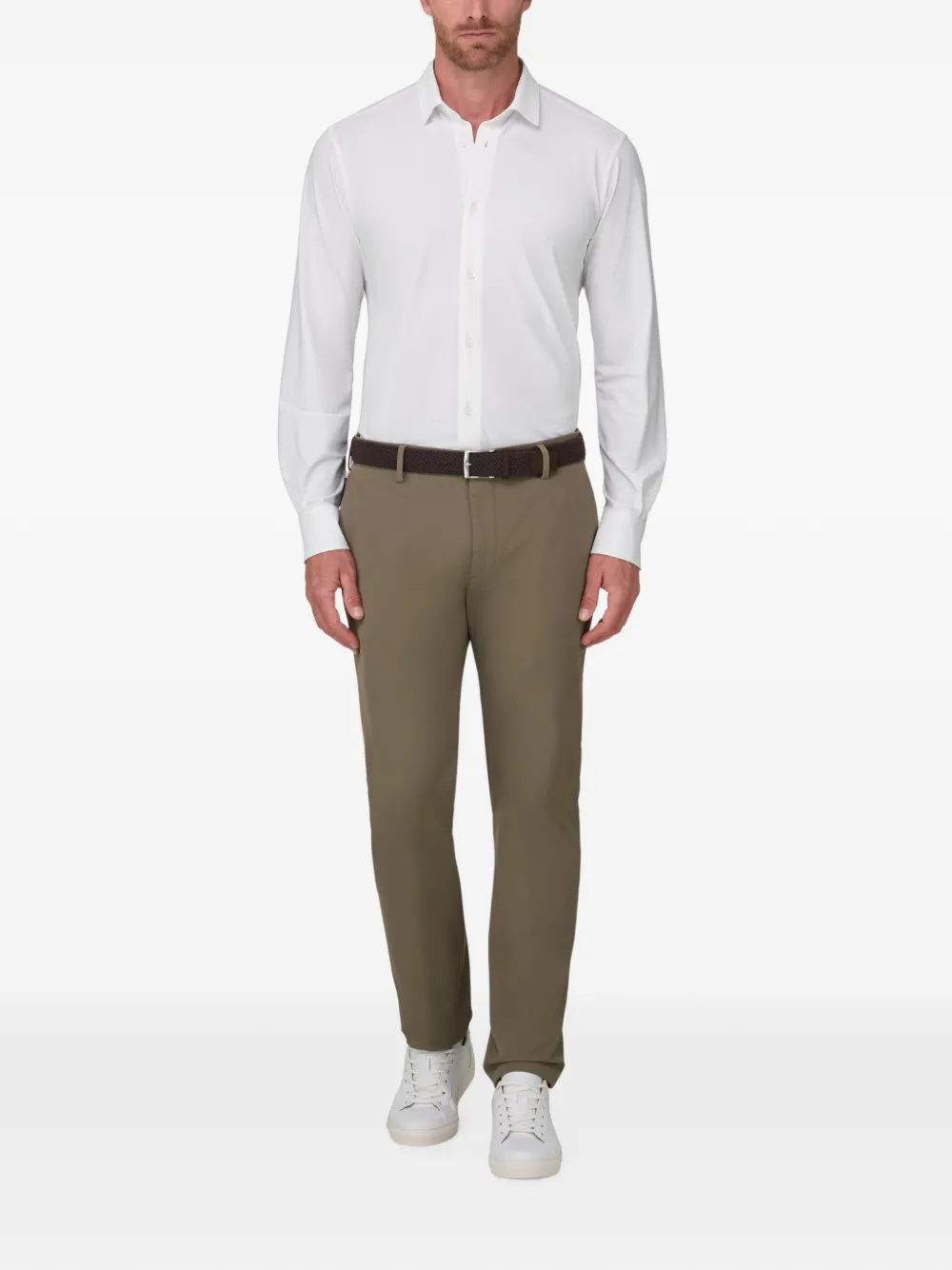 Boggi Milano Slim-fit overhemd met Tokyo-kraag Wit