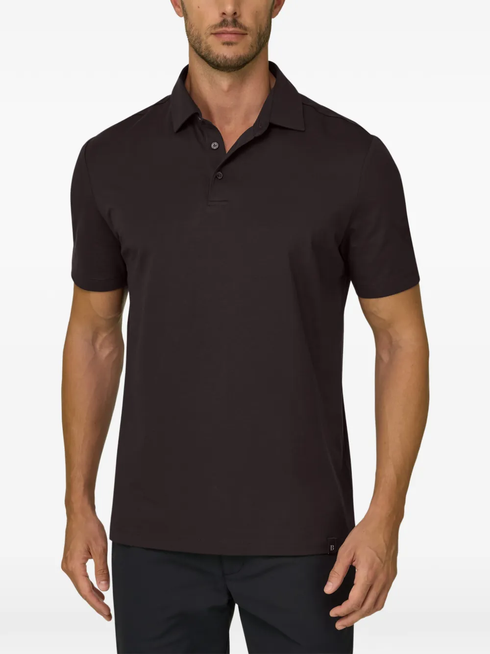 Boggi Milano Poloshirt van stretch Supima katoenen jersey Bruin