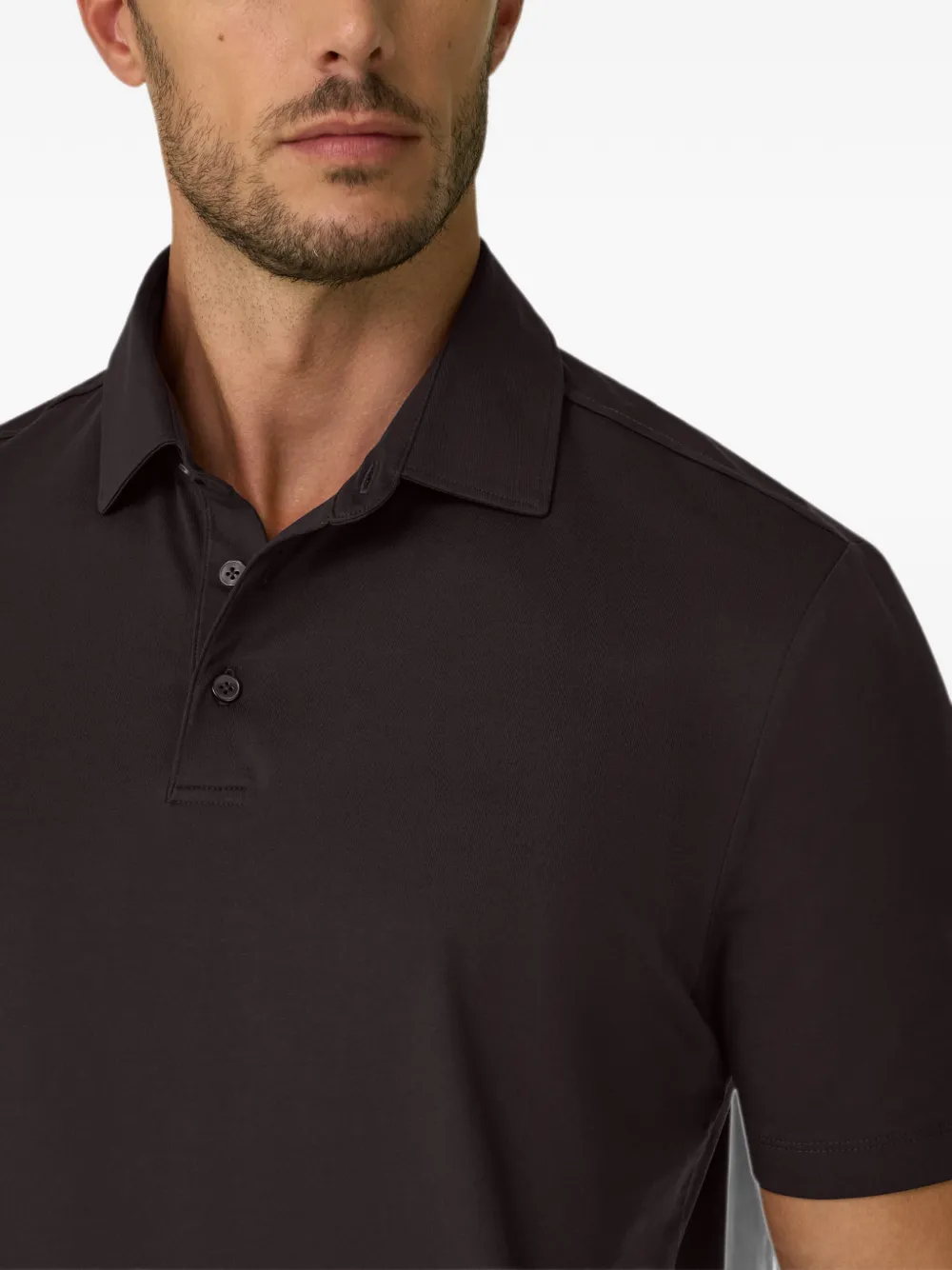 Boggi Milano Poloshirt van stretch Supima katoenen jersey Bruin