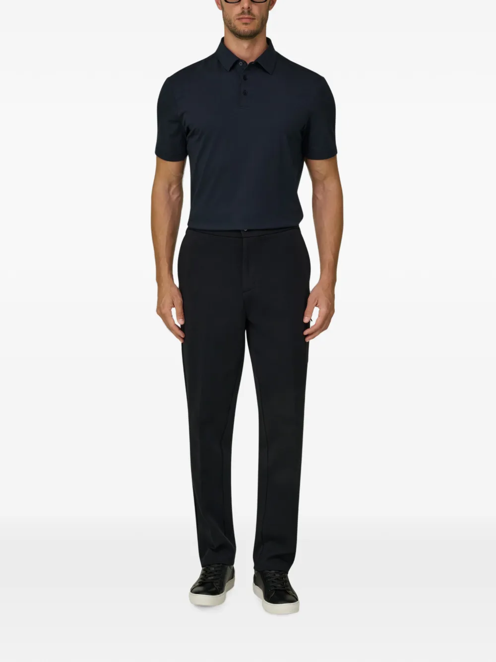 Boggi Milano Poloshirt van stretch Supima katoenen jersey Blauw