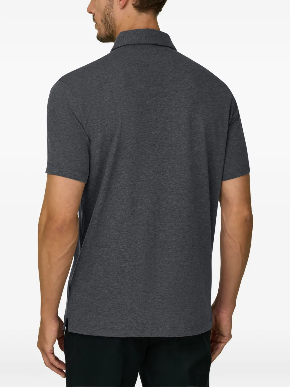 Boggi Milano Poloshirt van piqué-katoenen blend Grijs