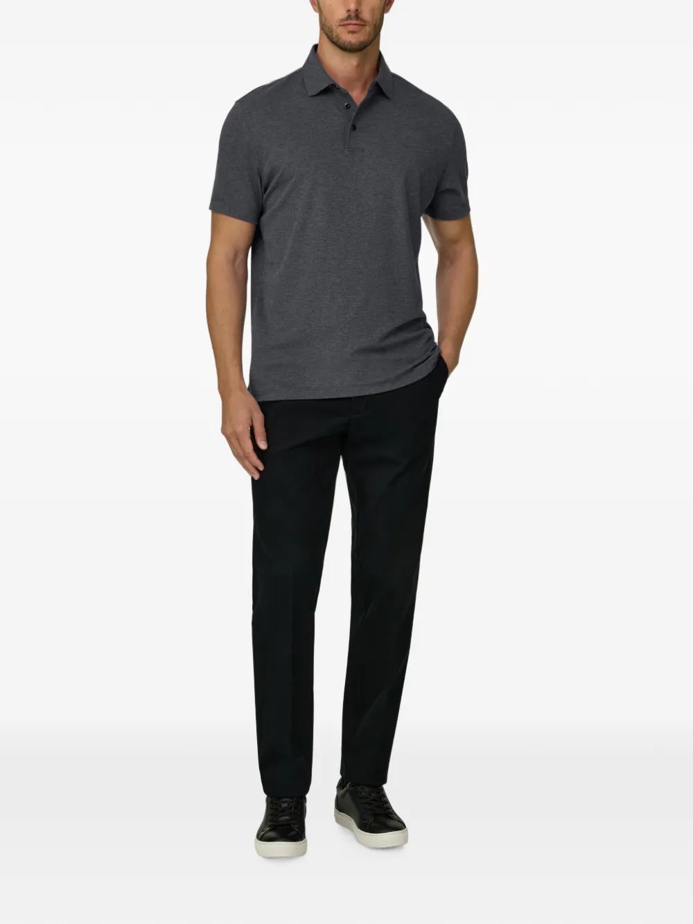 Boggi Milano Poloshirt van piqué-katoenen blend Grijs