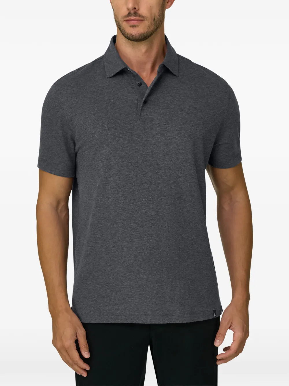 Boggi Milano Poloshirt van piqué-katoenen blend Grijs