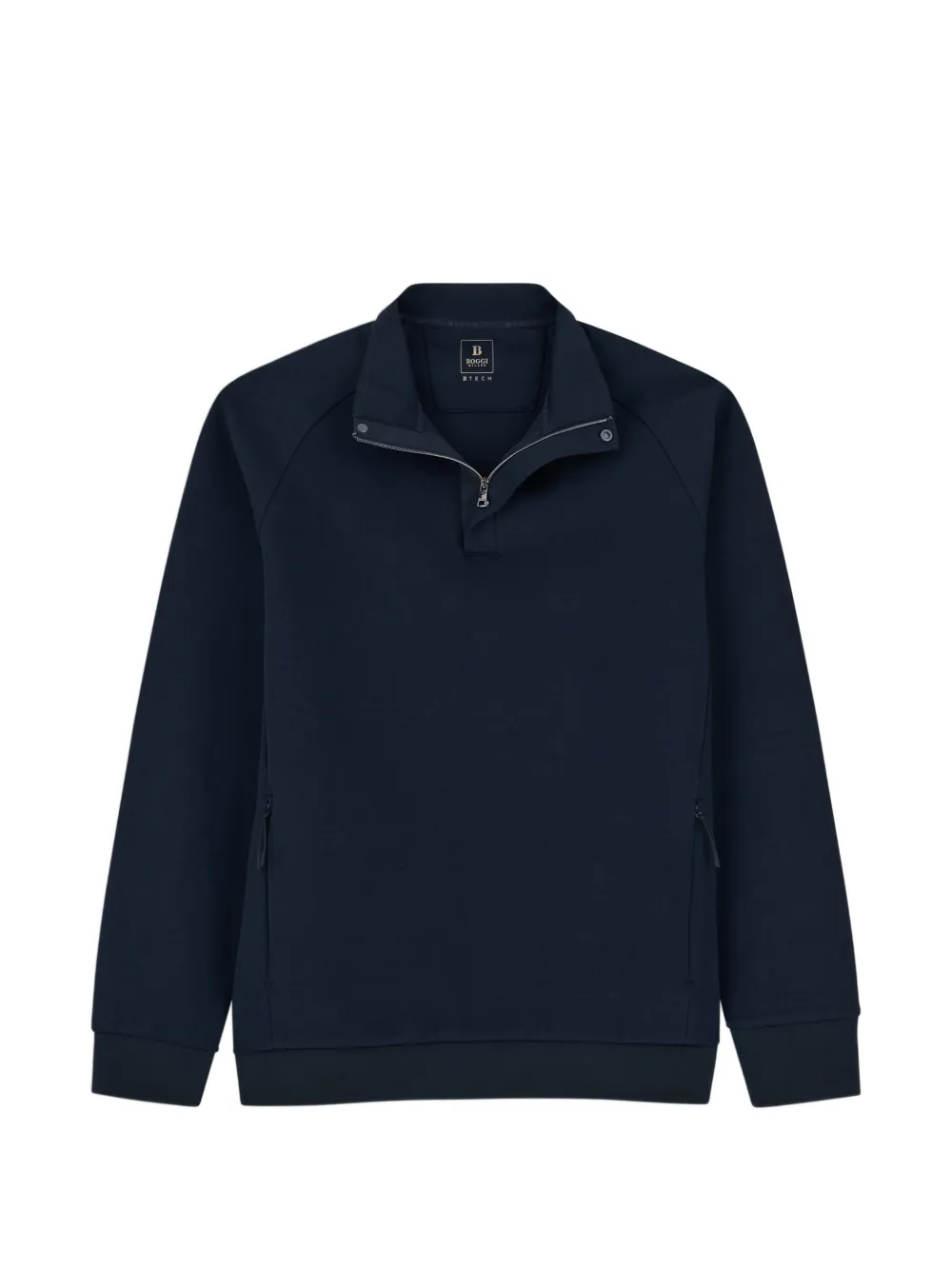 Boggi Milano quarter-zip sweatshirt in cotton-blend scuba B Tech - Blu