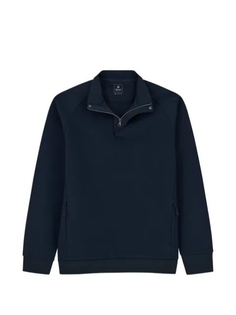 Boggi Milano quarter-zip sweatshirt in cotton-blend scuba B Tech