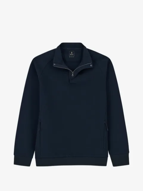 Boggi Milano Scuba B Tech Sweatshirt aus Baumwollgemisch mit kurzem Reißverschluss