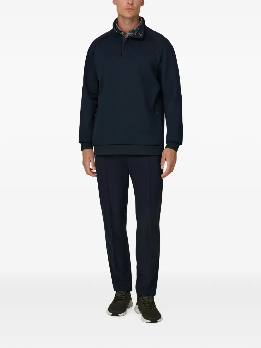 Boggi Milano Scuba B Tech sweater van katoenblend met rits Blauw