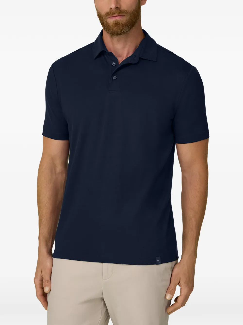 Boggi Milano Poloshirt van stretch Supima katoenen jersey Blauw