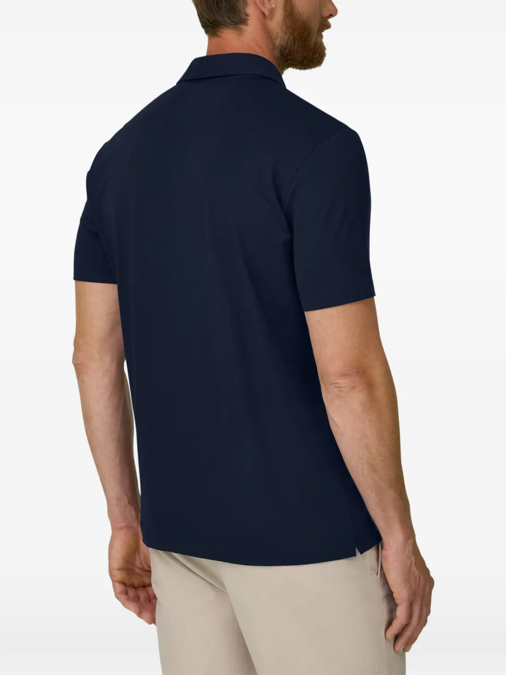 Boggi Milano Poloshirt van stretch Supima katoenen jersey Blauw