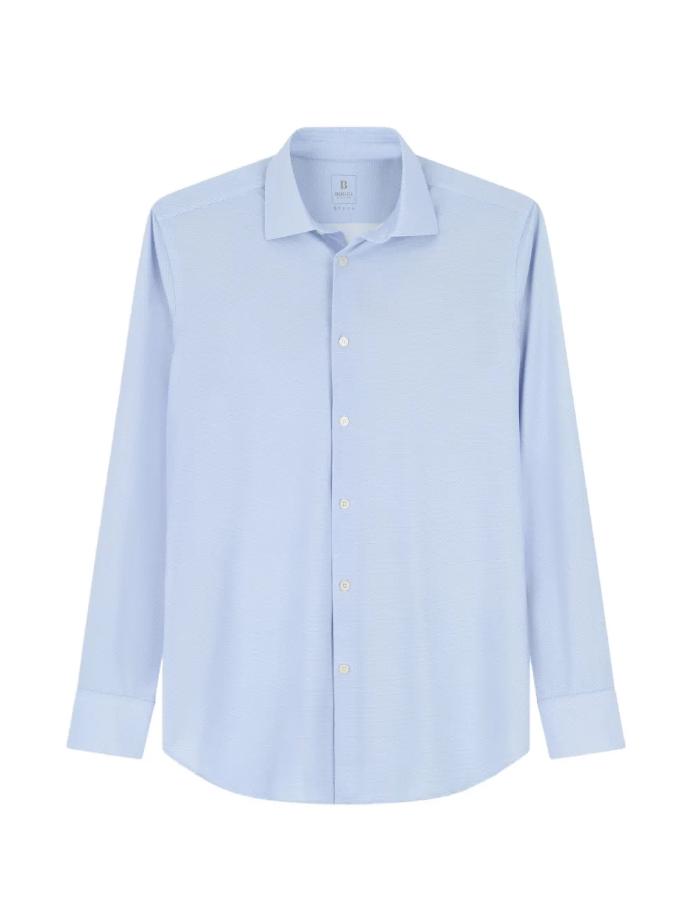 Boggi Milano shirt micro-patterned stretch nylon slim-fit B Tech - Blu