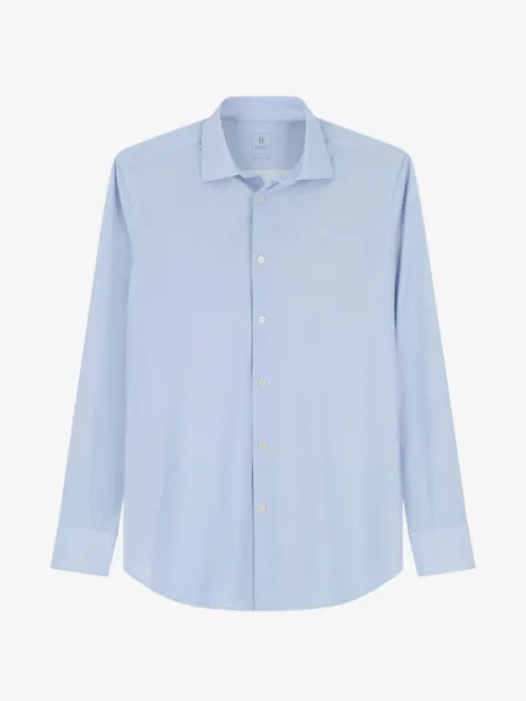 Boggi Milano shirt micro-patterned stretch nylon slim-fit B Tech