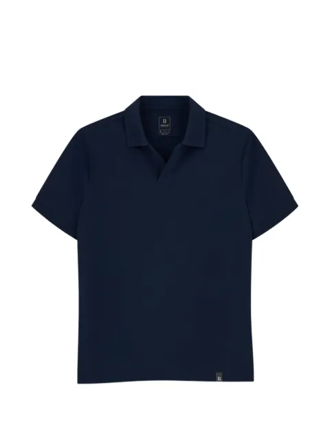 Boggi Milano polo in stretch cotton blend piqué Cool Jade-fresh