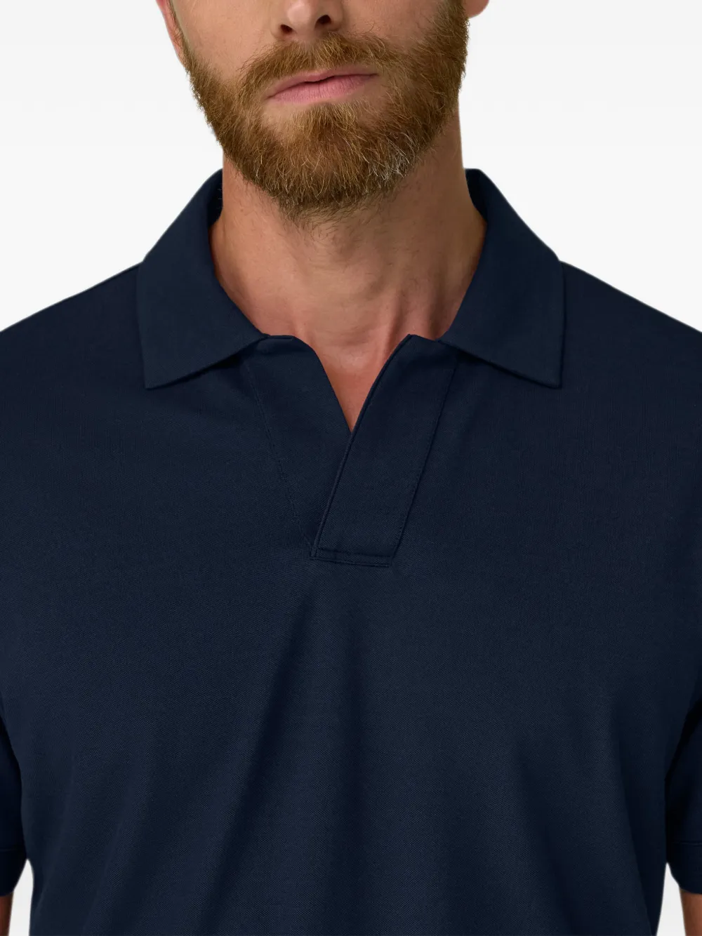 Boggi Milano Poloshirt van stretch-katoenen blend met piqué-effect Blauw