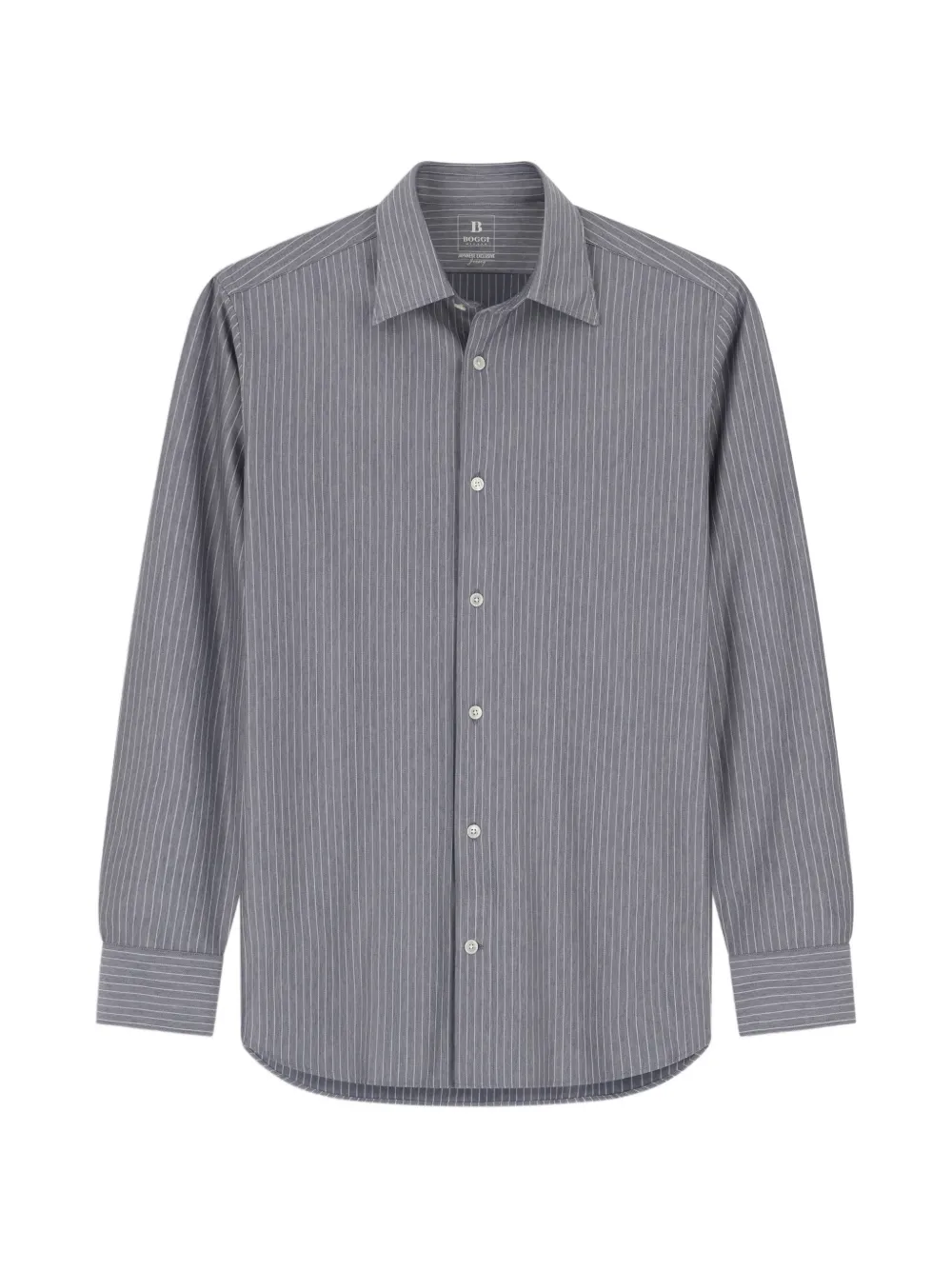 Boggi Milano ストライプ ポロシャツ | グレー | Image 1