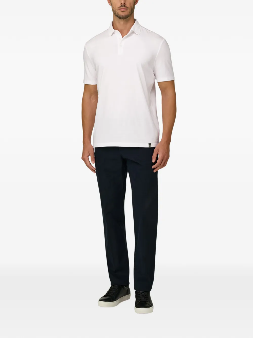 Boggi Milano Poloshirt van stretch Supima katoenen jersey Wit