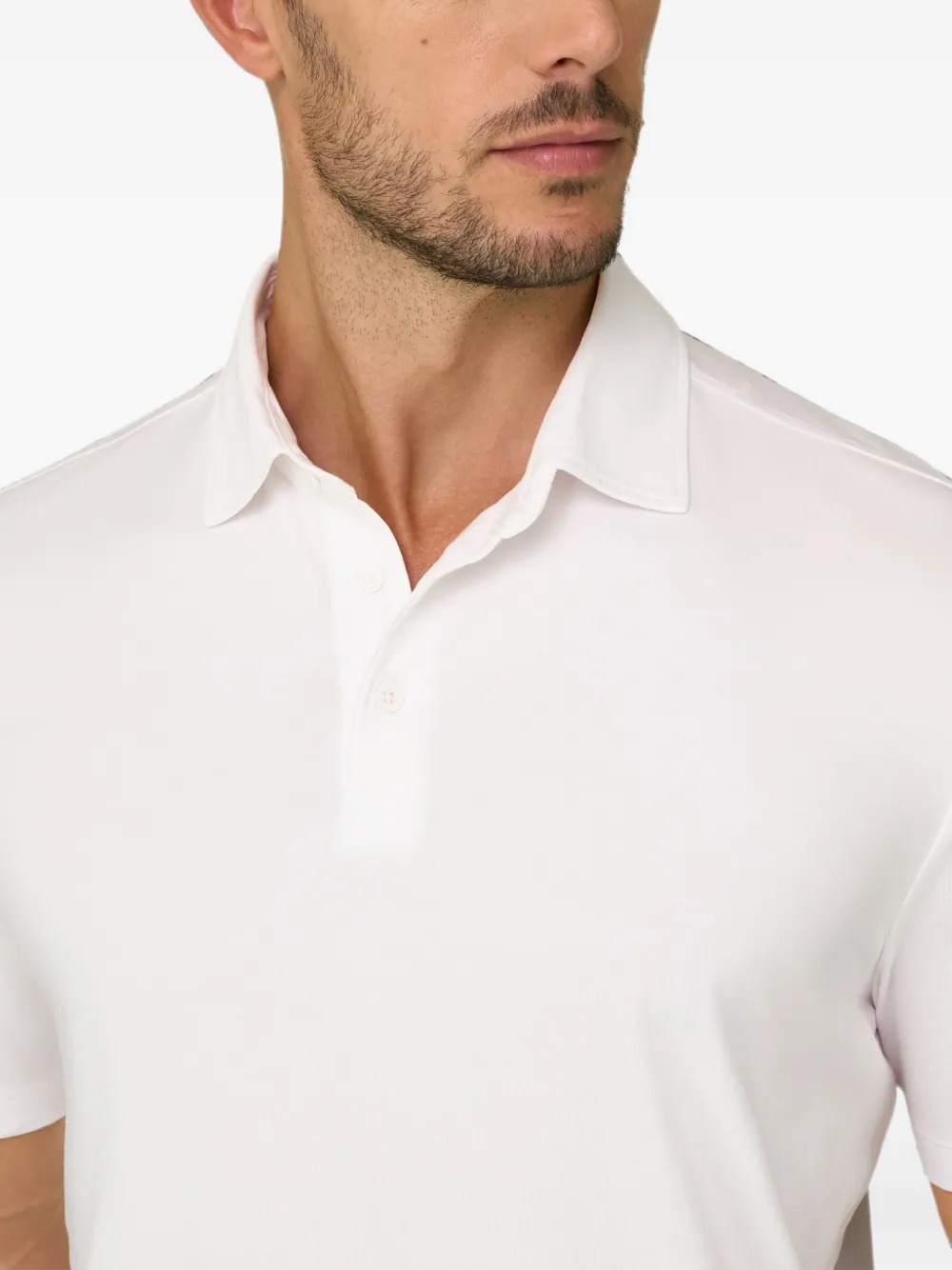 Boggi Milano Poloshirt van stretch Supima katoenen jersey Wit
