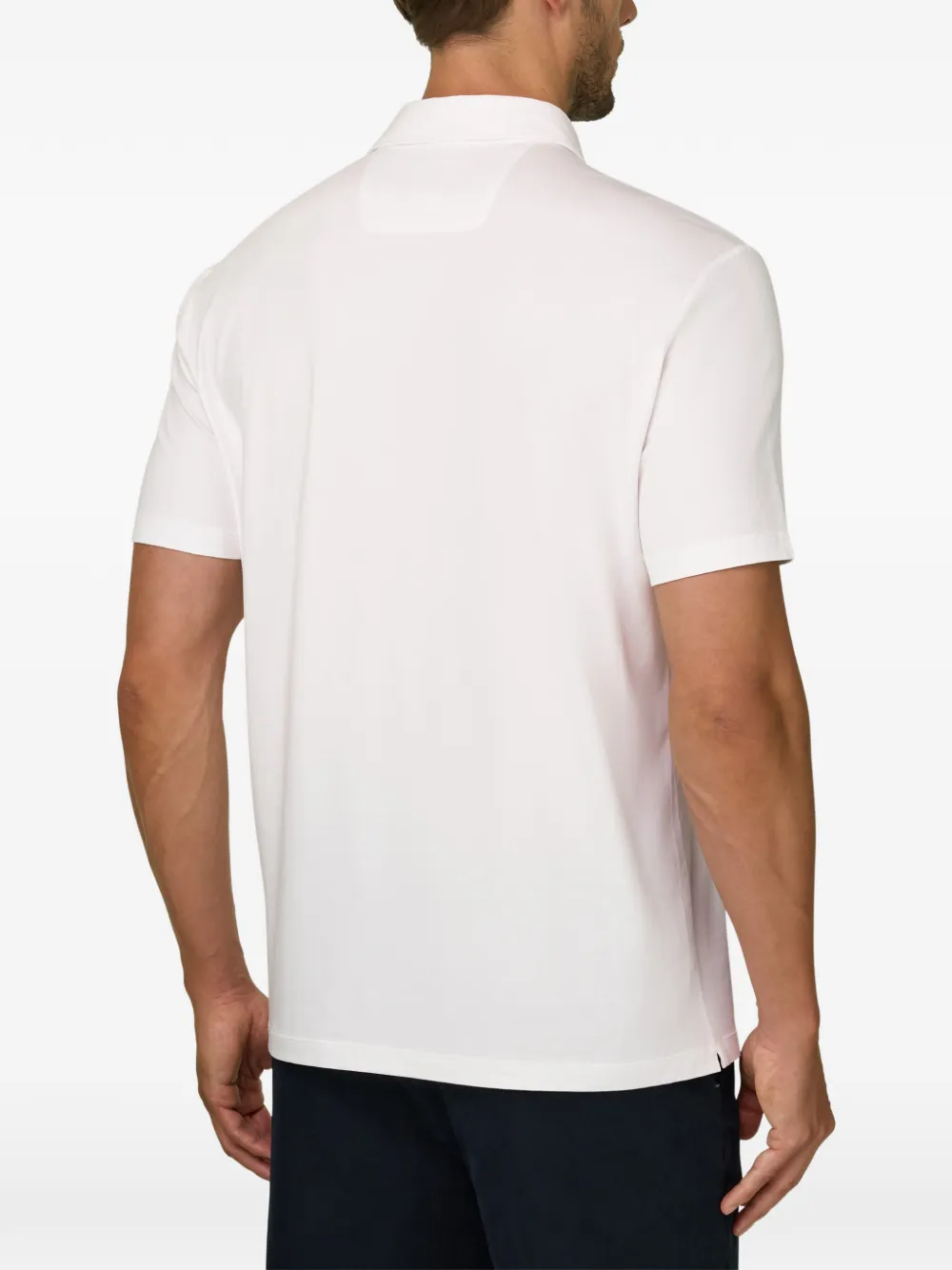 Boggi Milano Poloshirt van stretch Supima katoenen jersey Wit