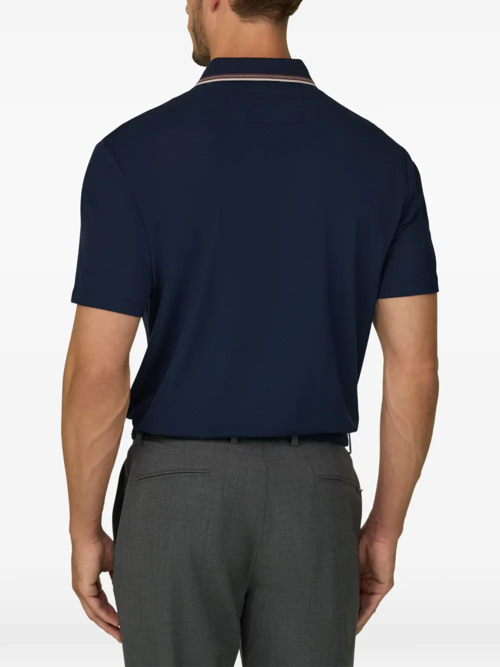 Boggi Milano Poloshirt van stretch-katoenen blend met piqué-effect Blauw