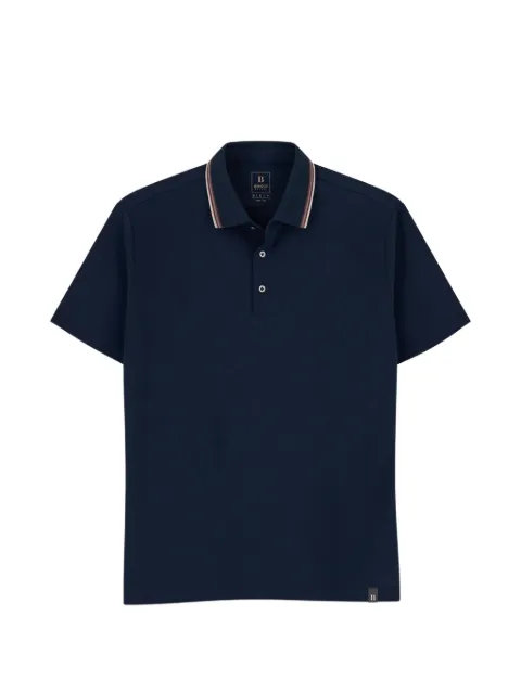 Boggi Milano polo in stretch cotton blend piqué Cool Jade-Fresh